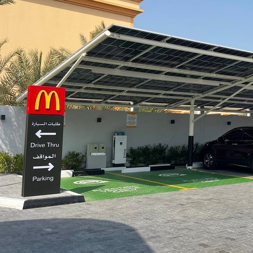 Solar carport at a commercial site