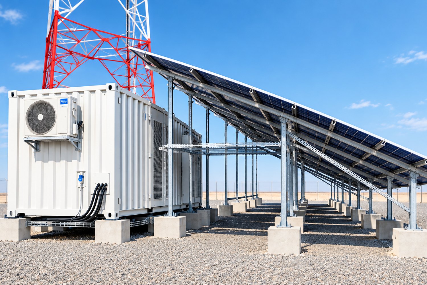 ODASCO containerized solar generator connected to a solar farm